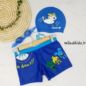 تصویر مایو شنا پسرانه پادار طرح هیولاهای کارتونی بامزه 