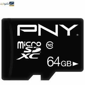 تصویر کارت حافظه MicroSDXC پی ان وای مدل Performance Plus کلاس 10 ظرفیت 64 گیگابایت به همراه آداپتور SD PNY Performance Plus MicroSDXC Flash Card - 64GB