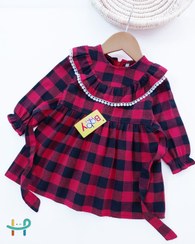 تصویر پیراهن چهارخونه دخترانه 