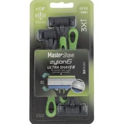 تصویر خودتراش 6 لبه بانوان مستر شیو مدل inova6 بسته سه عددی - فیروزه ای 