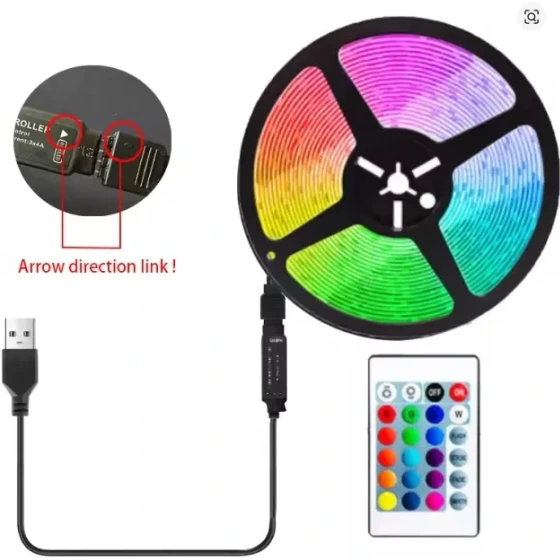 خرید و قیمت ریسه LED RGB پنج متری – تجربه تماشای فیلم با نور پس‌زمینه ...
