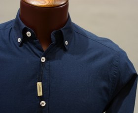 تصویر پیراهن مردانه پارچه لینن سرمه ای باربری (Burberry) 