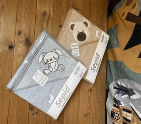 تصویر حوله حمام نوزادی 4 تیکه سپید 