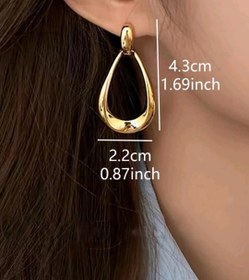 تصویر گوشواره ایرا 1pair Simple French Style High-End Geometric Earrings, Stylish & Luxurious