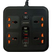 تصویر چندراهی و محافظ برق پرودو مدل multi-port super hub 2 Usb-C / 4 Usb-A 