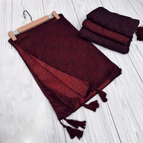 تصویر شال پلیسه زرشکی کد 3108 