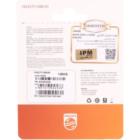 تصویر رم میکرو 128 گیگ فیلیپس Philips Ultra Speed U3 A1 V30 Philips Ultra Speed U3 A1 V30 128GB Memory Card