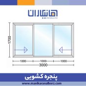تصویر پنجره دوجداره کشویی شیشه ساده 