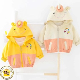 تصویر کت یونیکورن بچگانه 178 - کرم / سایز S Children's unicorn coat