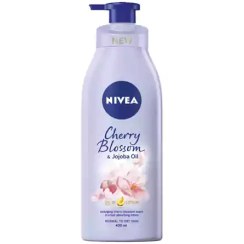 تصویر لوسیون بدن انگلیسی نیوآ Nivea Cherry Blossom با رایحه شکوفه گیلاس بادام مناسب انواع پوست 400 میل 