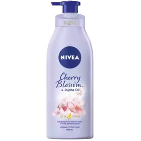 تصویر لوسیون بدن انگلیسی نیوآ Nivea Cherry Blossom با رایحه شکوفه گیلاس بادام مناسب انواع پوست 400 میل 