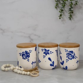 تصویر بانکه سرامیکی گل آبی 