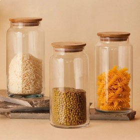 تصویر بانکه شیشه‌ای درب چوبی Perotti 