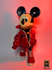 تصویر فیگور میکی‌ماوس با کت براق قرمز ۳۰ سانتی Mickey Mouse Figurine with Red Glossy Jacket – 30cm