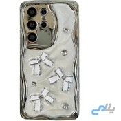 تصویر قاب گوشی کرومی پاپیون برجسته شاینی برای آیفون، سامسونگ و شیائومی Shiny embossed bowknot chrome phone case for iPhone, Samsung and Xiaomi