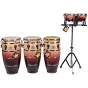 تصویر تومبا 3 لنگه پرل با بانگو و پایه Elite Congas Pearl 