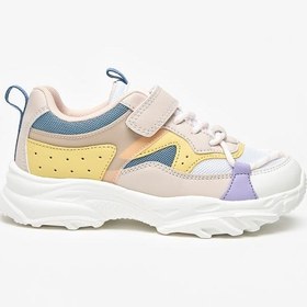 تصویر کفش ورزشی دخترانه کوچک با طراحی رنگی و بند چسبی برند little missy Girls Little Missy Colourblock Sneakers with Hook and Loop Closure