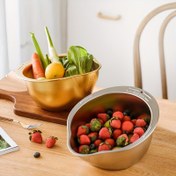 تصویر آبکش برنج شور تمام استیل مدل 404 