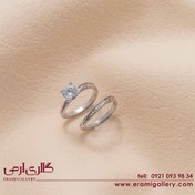 تصویر حلقه و پشت حلقه نقره طرح جواهر ES_3367 
