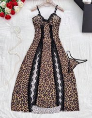 تصویر لباس خواب بلند پلنگی فانتزی 