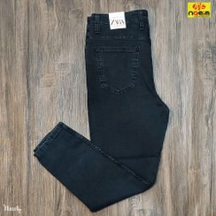 تصویر شلوار لی مردانه دمپا فیت ذغالی فول کش سایز 42 و 48 فول کش Zara دمپا جذب 