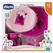 تصویر سرویس ظرف غذای کودک چیکو اورجینال تمام سیلیکونی 5 تکه صورتی +12 chicco gift set BPA FREE 