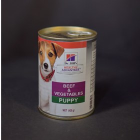 تصویر کنسرو توله سگ با طعم گوشت دکتر هیلز 425 گرم | Hills puppy Beef Healthy advantages 