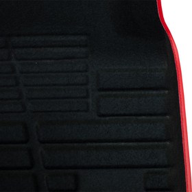تصویر کفپوش سه بعدی خودرو لاستیک گیلان مدل چرمی دوردوز قرمز مناسب برای پژو 206 و 207 