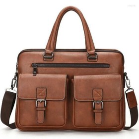 تصویر کیف اداری مردانه چرم طبیعی دست دوز کد NA-110 