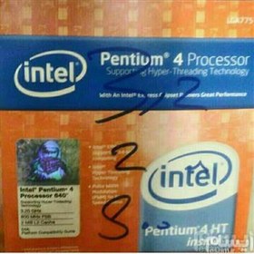 تصویر لوگو پنتیوم 4 و پک CPU 