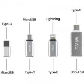 تصویر مبدل USB به microUSB/USB-C/لایتنینگ ویوو مدل Z600 مجموعه 4 عددی 
