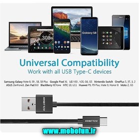 تصویر کابل تبدیل USB به Type-C کلومن مدل KD-34 طول 1 متر Koluman KD-34 USB To Type-C 1M