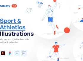 تصویر مجموعه تصویرسازی های ورزشی اتلتی | Athlety Sport & Athlety Illustration 