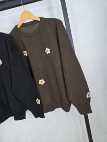 تصویر بلوز بافت زنانه گلدار سبز کد ۱۸۷۱ 