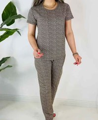 تصویر ست تیشرت شلوار پنبه ای طرح ریز پلنگی 8943 