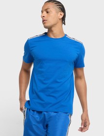 تصویر تی‌شرت یقه گرد با لوگوی لباس ساحلی برند Emporio Armani Beachwear Logo Crew Neck T-Shirt