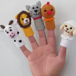 تصویر عروسک بافتنی انگشتی وسرمدادی حیوانات دونه ای ۵۵تومن 