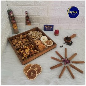 تصویر مزه خوری 4 خانه چوبی 