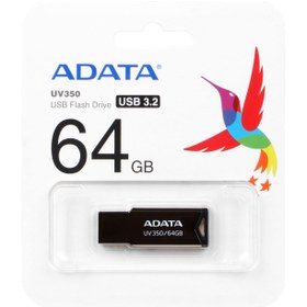 تصویر ADATA UV350 USB 3.2 Flash Memory – 64GB – مشکی – (گارانتی پنج ساله آونگ) 