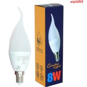 تصویر لامپ ال ای دی شمعی اشکی 8 وات زانیس 