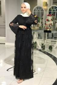 تصویر لباس مجلسی گیپور طراحی پوشیده وارداتی برند Tuğçem Boutique کد 1617736322 
