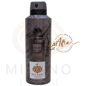 تصویر اسپری خوشبوکننده بدن تنباکو عود میلانو Tim force tobacco oud Milano perfum 