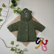 تصویر کاپشن نوزادی آستین بلند طرح تدی سایز ۰ تا ۳ ماه سبز 