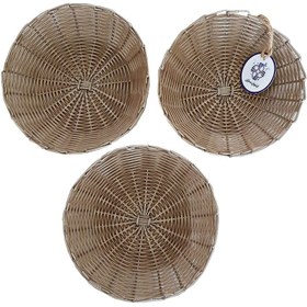 تصویر سبد سبزی حصیربافی ارغوان سازان مدل ترمه مجموعه 3 عددی 