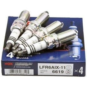 تصویر شمع سوزنی پایه بلند ایریدیوم ان جی کی مدل LFR6AIX-6619  چهارعددی NGK Engica Iridium Needle Spark Plug Long Base LFR6AIX- 11 6619