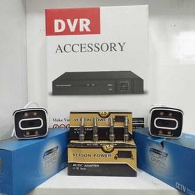 تصویر پک دوربین مداربسته دستگاه DVR 5M چهار کانال 