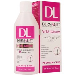 تصویر شامپو تقویت کننده موی چرب درمالیفت ۲۰۰ میلی لیتر_Dermalift Vita-Grow Anti Hair Loss Shampoo 200 ml 