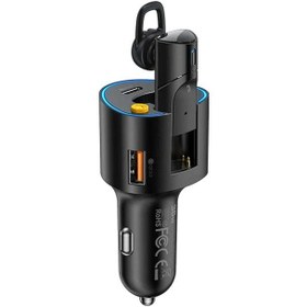 تصویر فندکی فست شارژ 36 وات دارای هندزفری برند رسی مدل RQ07 تایپ سی/USB 3356