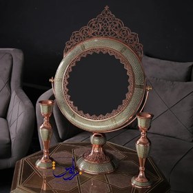 تصویر شمعدان دو خاتم کاری 