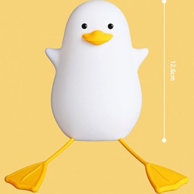 تصویر چراغ خواب سیلیکونی طرح اردک نشسته 